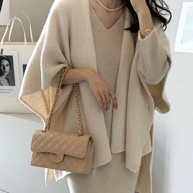 Open Front Cape Plain Cardigan