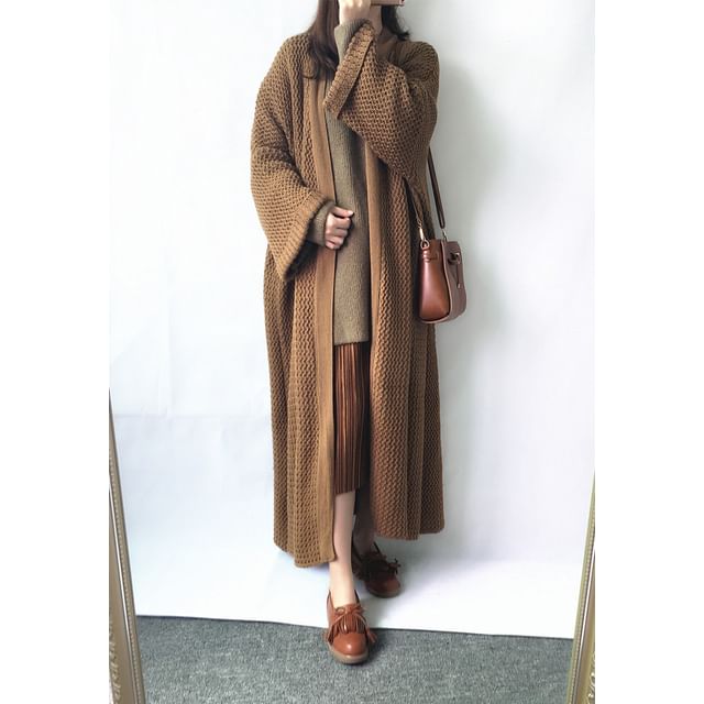 Maxi Open Front Solid Cardigan