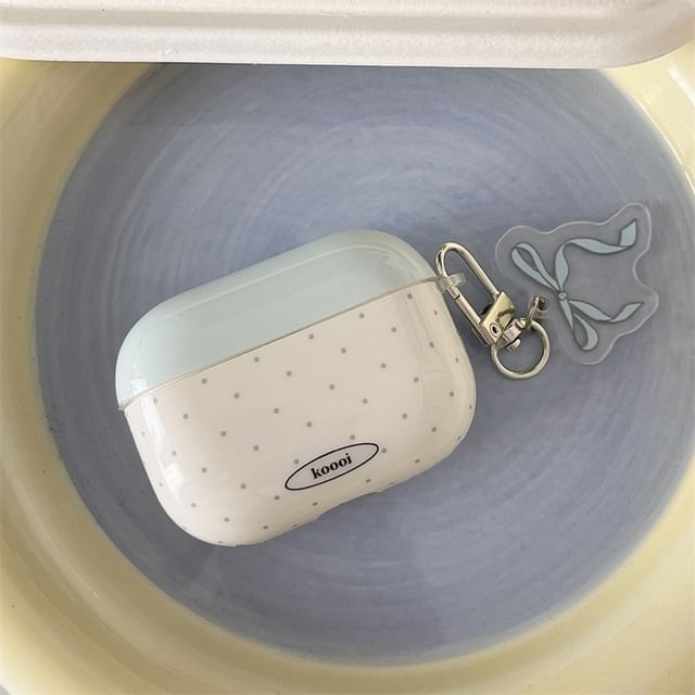 Polka Dot AirPods / Pro Earphone Case Skin / Ribbon Charm / Set