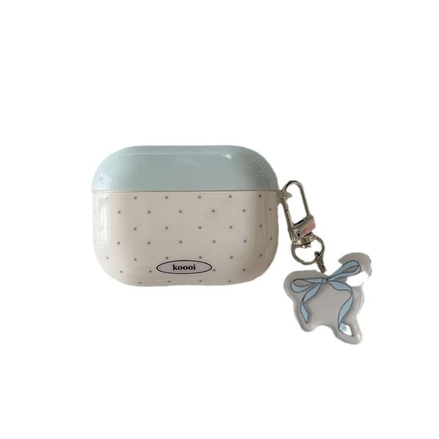 Polka Dot AirPods / Pro Earphone Case Skin / Ribbon Charm / Set