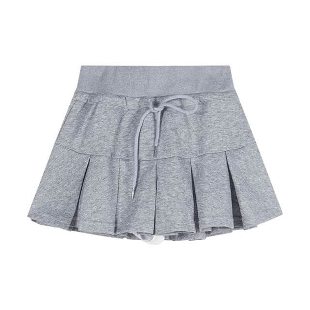 Oversized Hoodie with Pleated Mini Skirt and Tank Combo