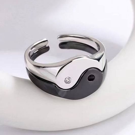 Couple Matching Yin and Yang Stainless Steel Open Ring (Various Designs)