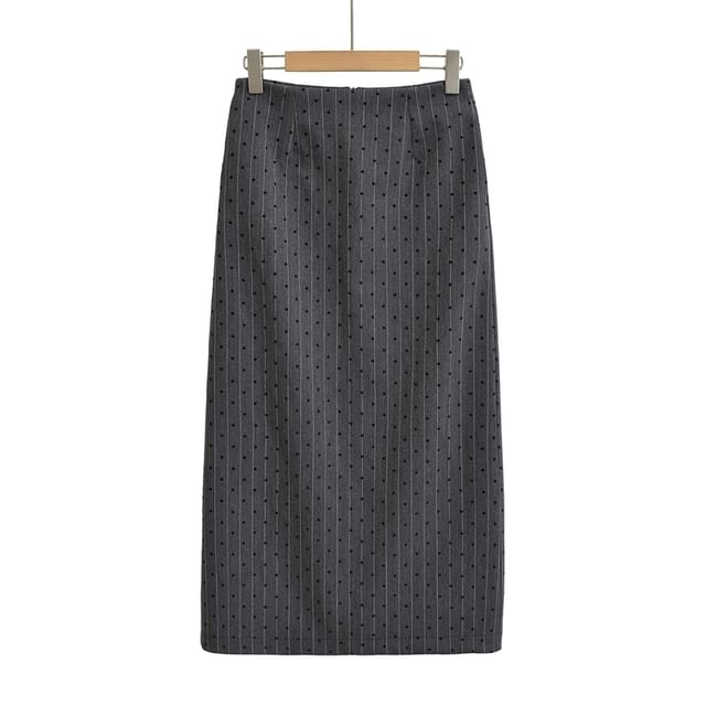 Polka Dot Midi A-Line Skirt with High Waist
