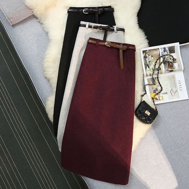 Tailored Straight Midi Skirt - High Waist