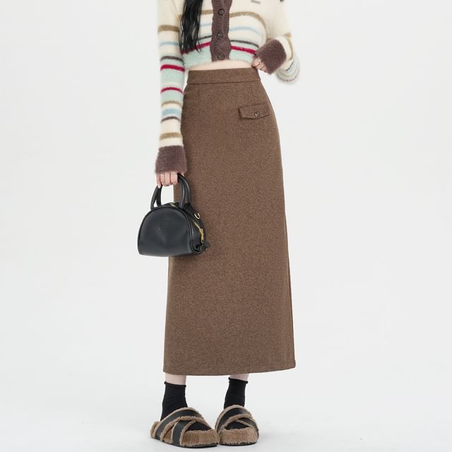 Sleek Midi H-Line Skirt with High Rise