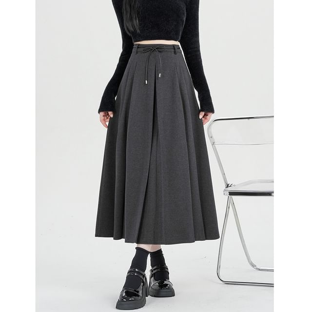 Smooth A-Line Midi Skirt - High Waist