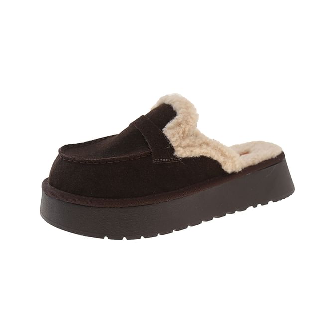Fleece-Lined Platform Mules