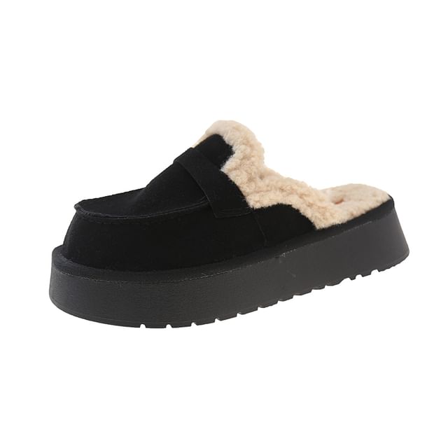 Fleece-Lined Platform Mules