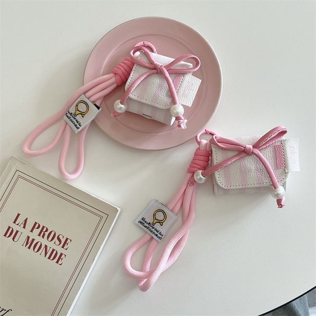 Bow Striped AirPods / Pro Earphone Case Skin / Strap / Set