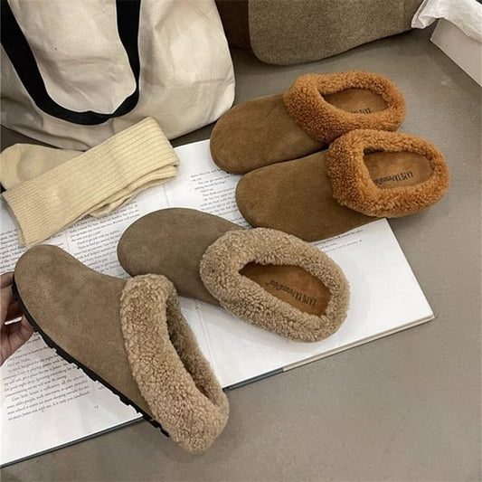 Fleece Trim Mules