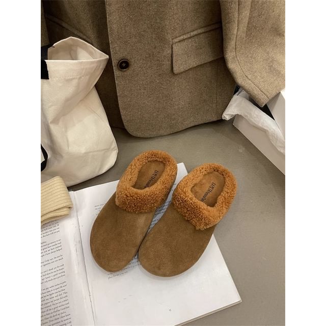 Fleece Trim Mules