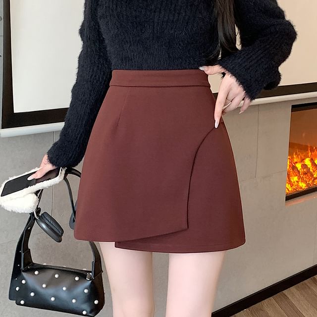 Asymmetric Mini Skirt - High Rise