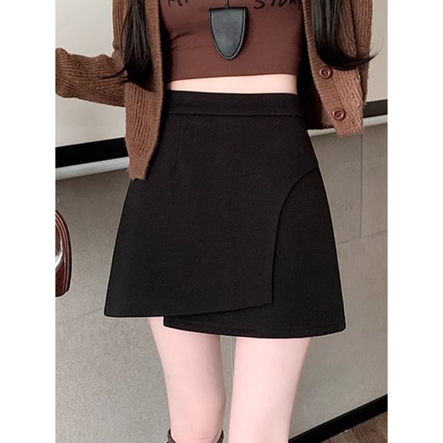 Asymmetric Mini Skirt - High Rise