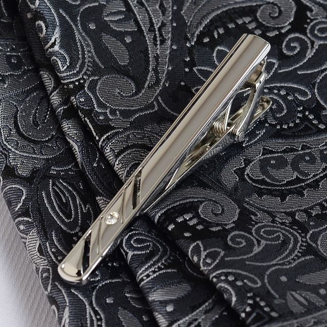 Rhinestone Cufflinks / Tie Clip / Set