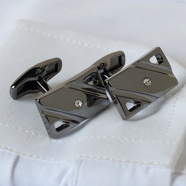 Rhinestone Cufflinks / Tie Clip / Set