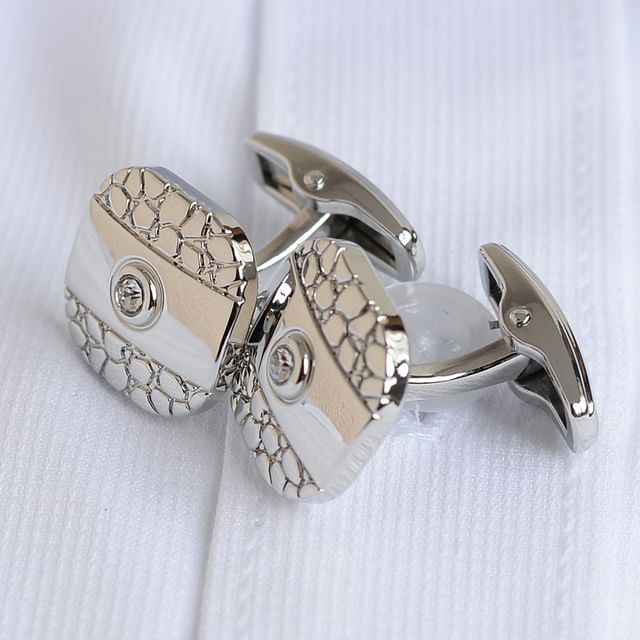 Rhinestone Cufflinks / Tie Clip / Set