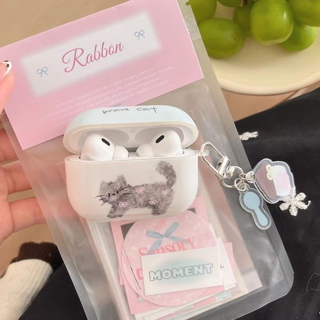 Cat AirPods / Pro Earphone Case Skin / Charm / Set