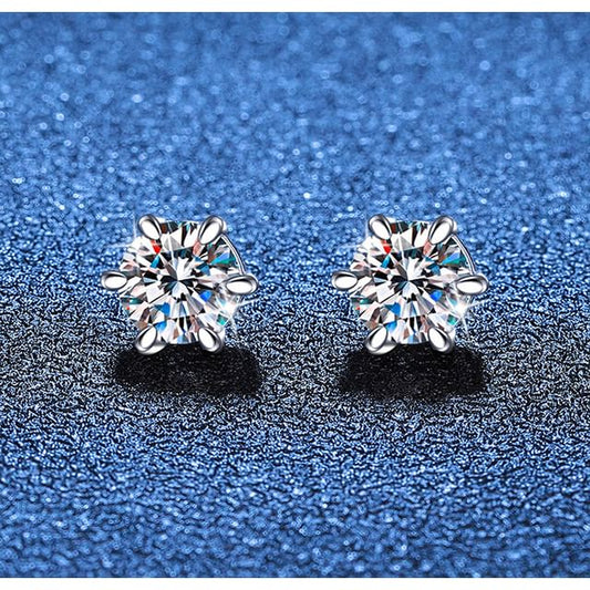 Moissanite / Rhinestone S925 Sterling Silver Magnetic Earring / Set