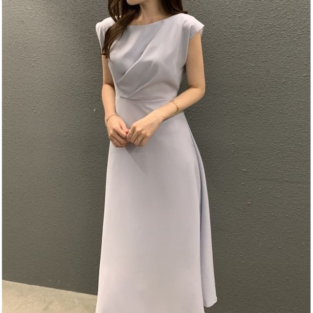 Crewneck Sleeveless A-Line Maxi Dress