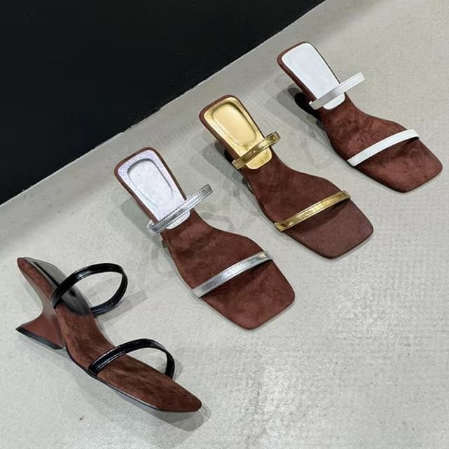 Wedge Heel Slide Sandals