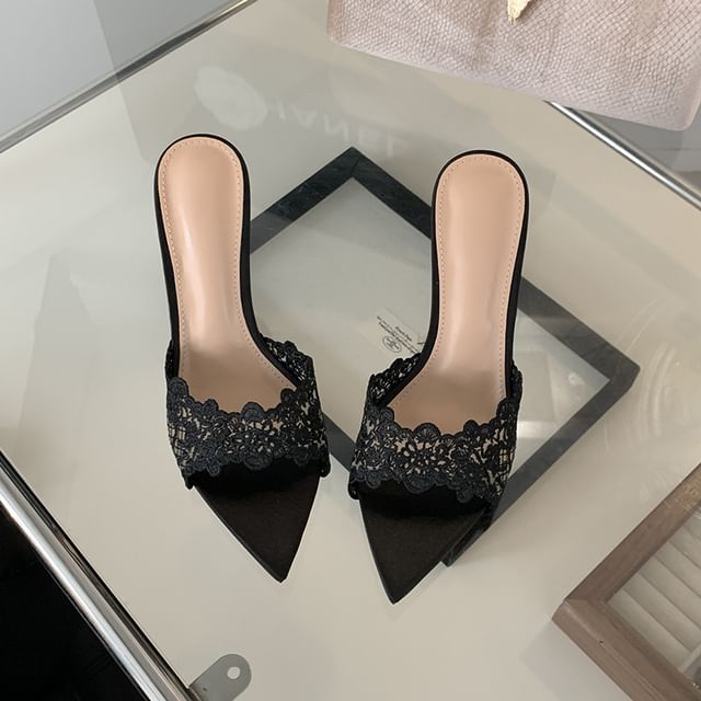 Stiletto Heel Pointy Slide Sandals