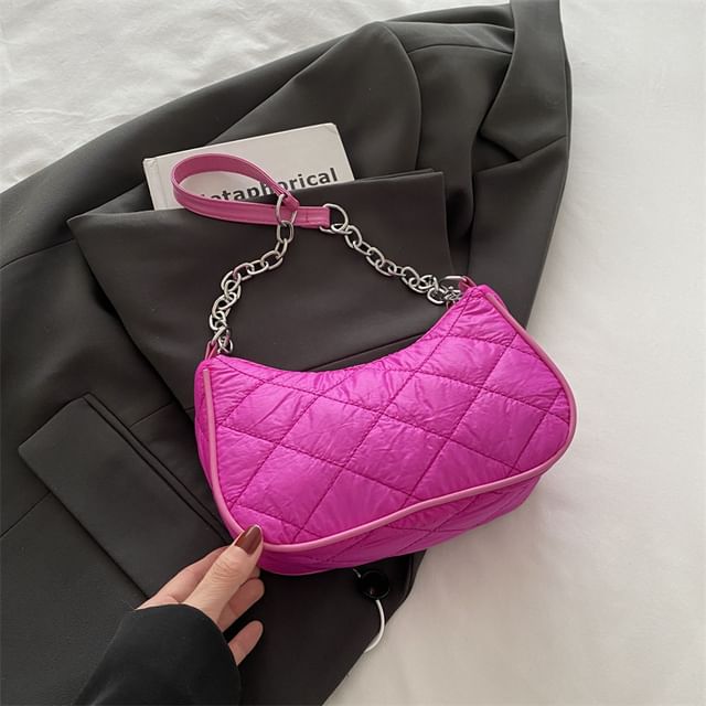 Plain Quilted Shoulder Bag