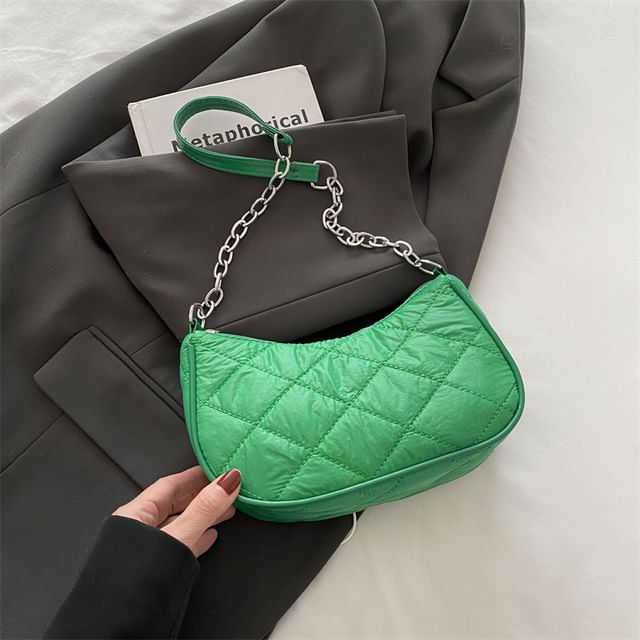Plain Quilted Shoulder Bag