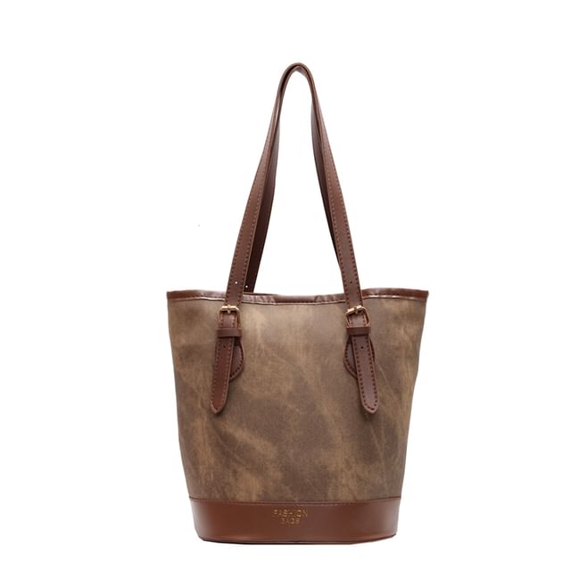 Marble Faux Leather Shoulder Bag