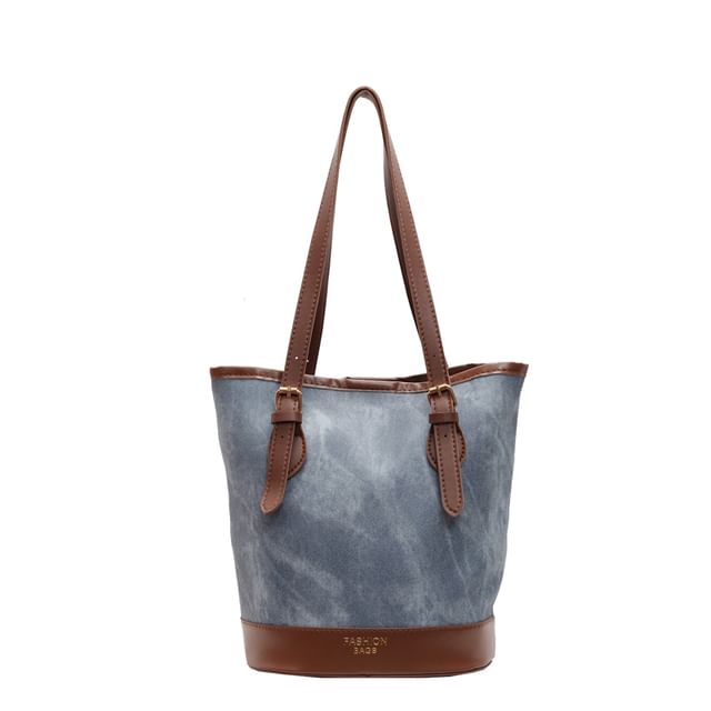 Marble Faux Leather Shoulder Bag