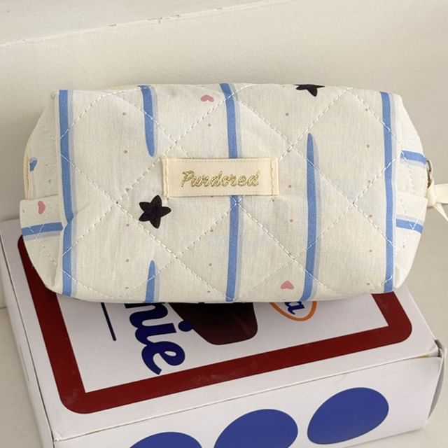 Bow Star Striped Fabric Makeup Bag (Various Designs)