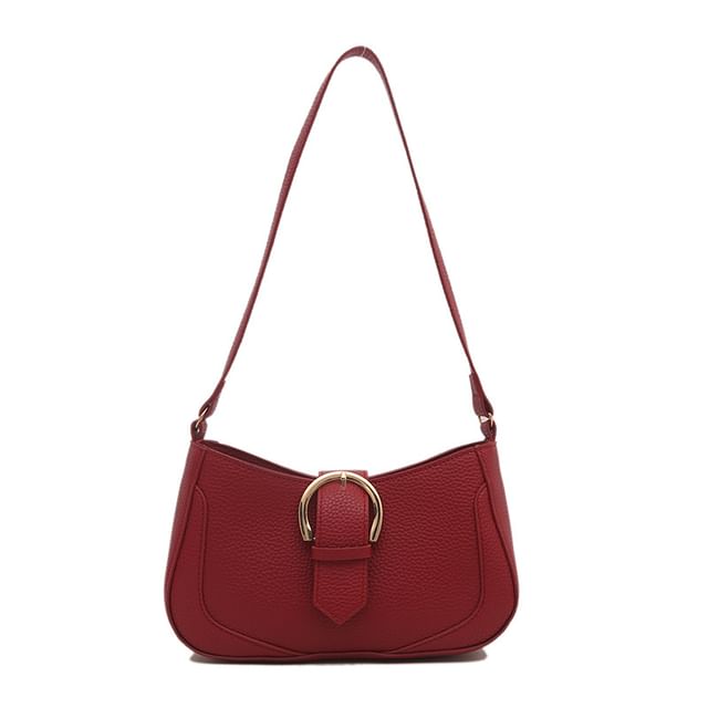 Buckled Panel Shoulder Bag