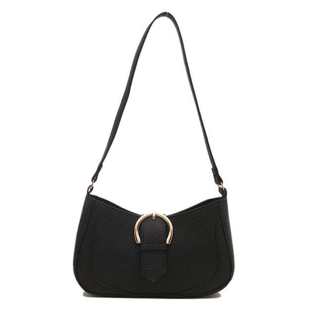Buckled Panel Shoulder Bag