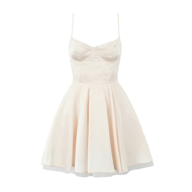 Sweetheart Lace Trim Layered Mini A-Line Dress