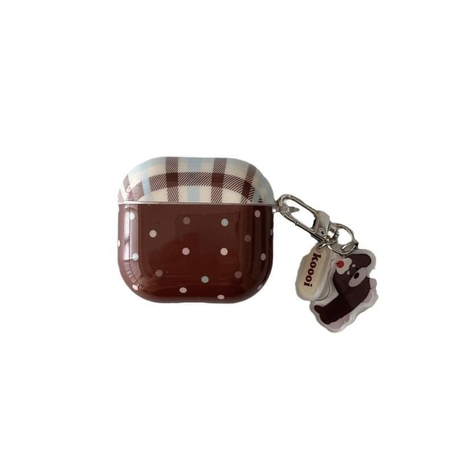 Plaid Polka Dot AirPods / Pro Earphone Case Skin / Charm / Set