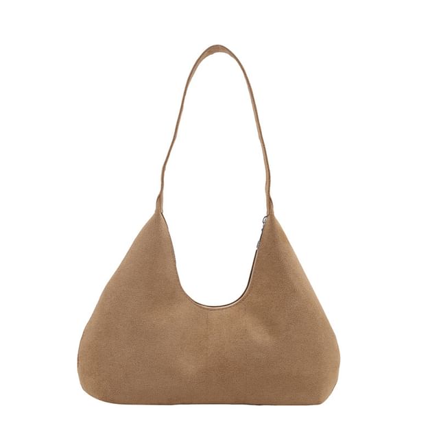 Plain faux Suede Shoulder Bag