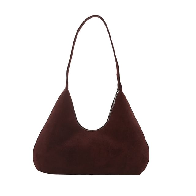 Plain faux Suede Shoulder Bag