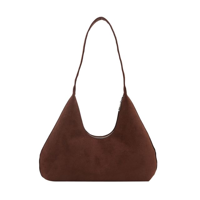 Plain faux Suede Shoulder Bag
