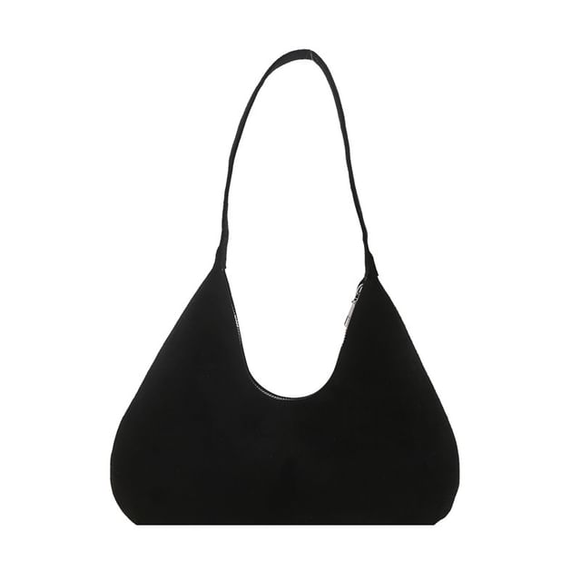Plain faux Suede Shoulder Bag