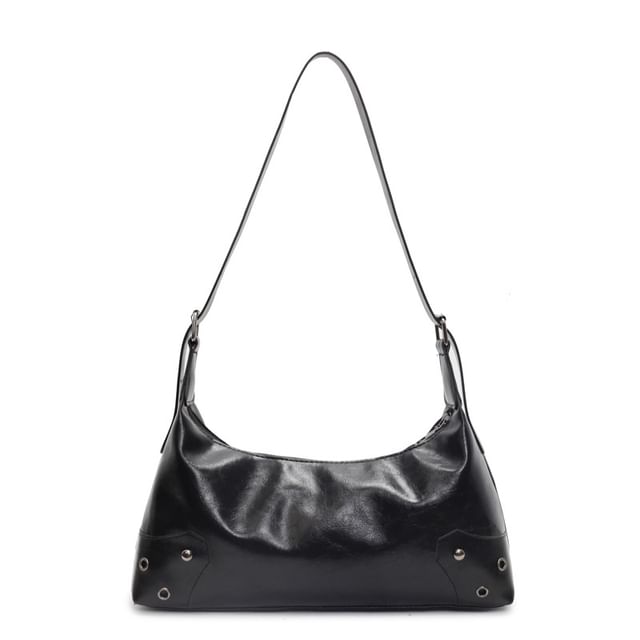 Studded Faux Leather Shoulder Bag