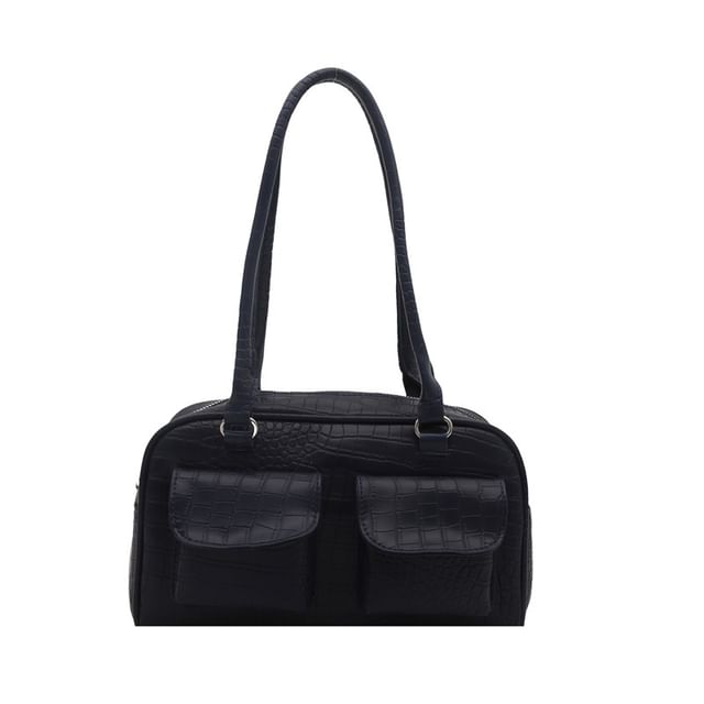 Multi-Pocket Faux Leather Shoulder Bag