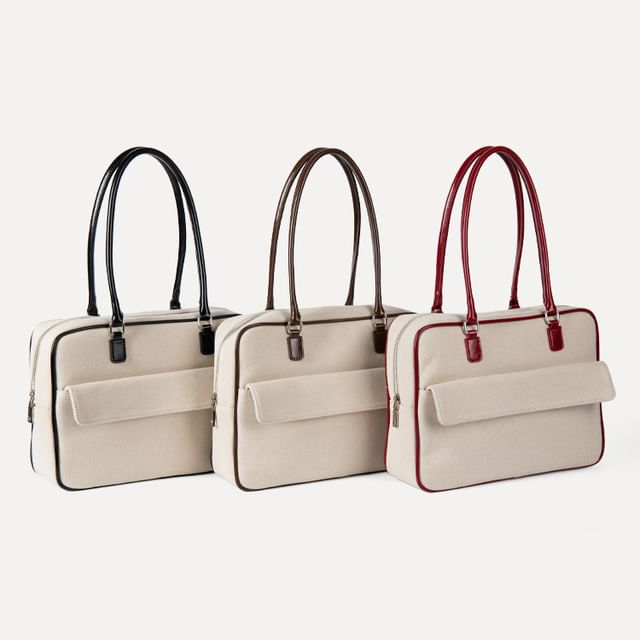 Canvas Two Tone Shoulder Bag
