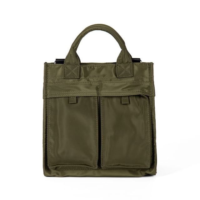 Nylon Plain Shoulder Bag