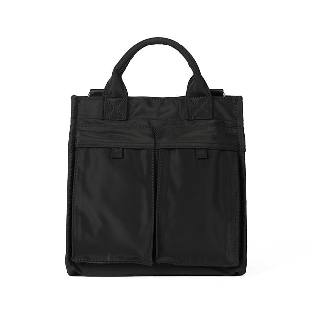 Nylon Plain Shoulder Bag