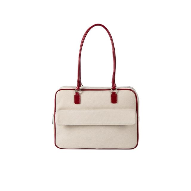 Canvas Two Tone Shoulder Bag