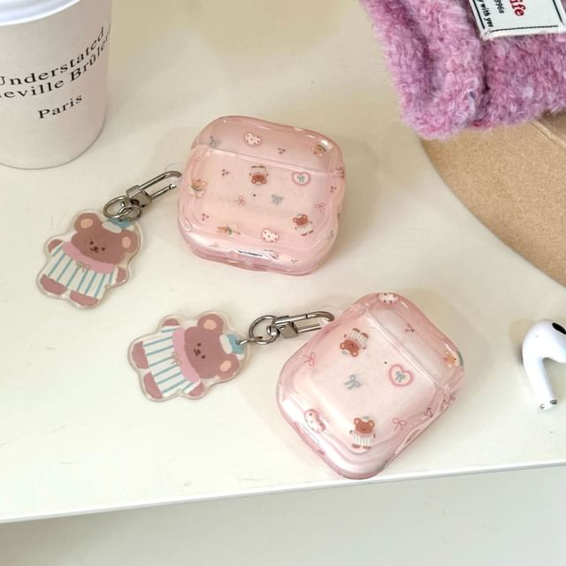 Bear AirPods / Pro Earphone Case Skin with Charm
