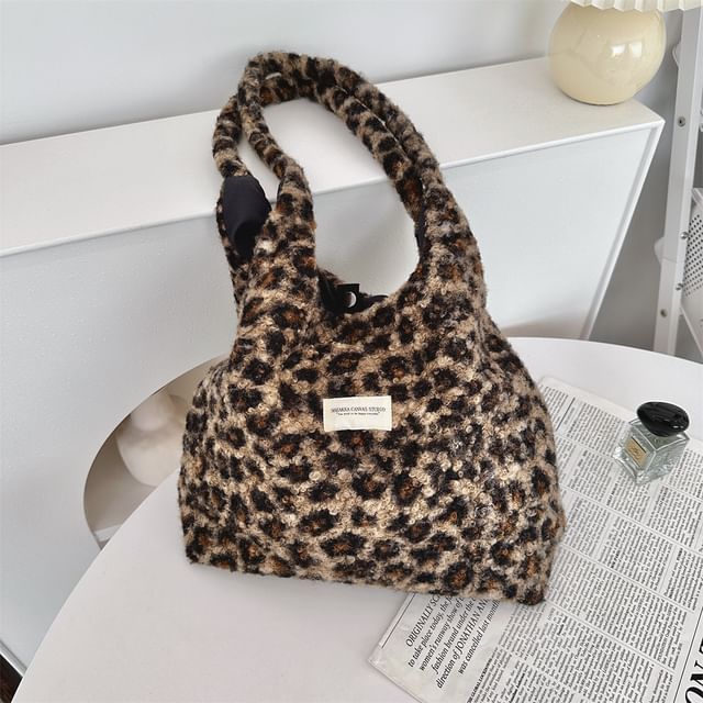 Leopard Patterned Boucle Tote Bag (Various Designs)