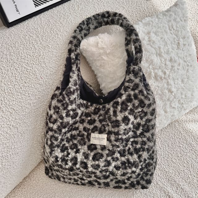 Leopard Patterned Boucle Tote Bag (Various Designs)