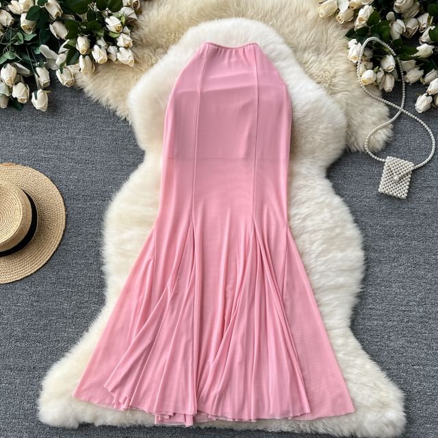 High Rise Smooth Fishtail Maxi Skirt