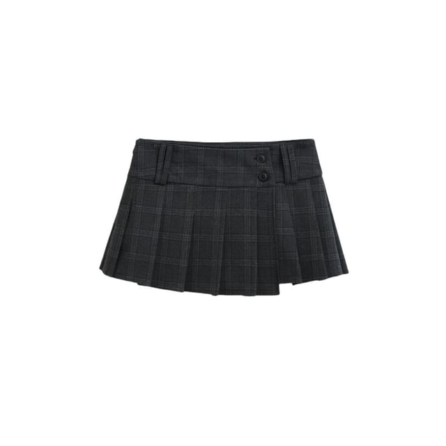 Striped Pleated Mini Skirt High Rise