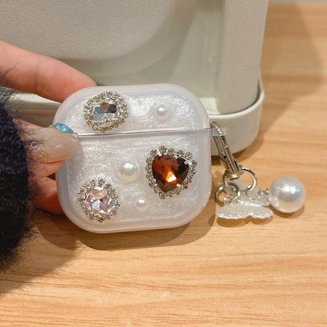 Rhinestone AirPods / Pro Earphone Case Skin with Charm